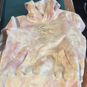Abercrombie kids  Pink and Cream Tie-Dye Hoodie
